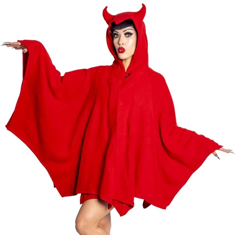 Kreepsville 666 Red Devil Horn Hood Cape Bat Wing