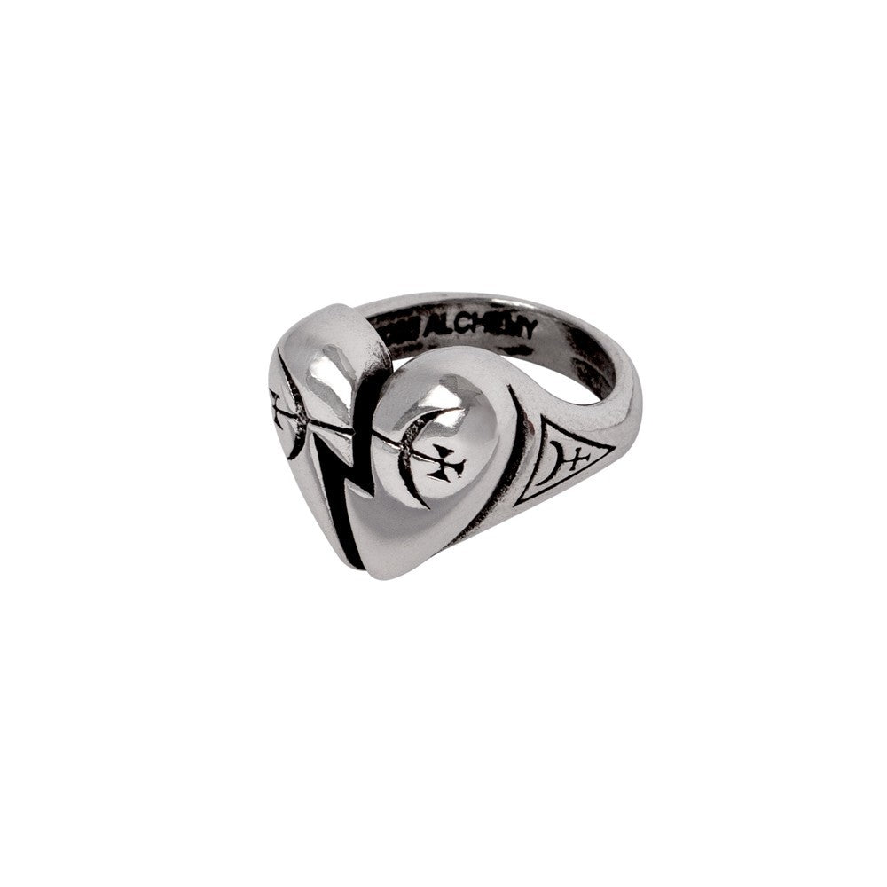 Alchemy Gothic Broken Promise Heart Adjustable Ring R258