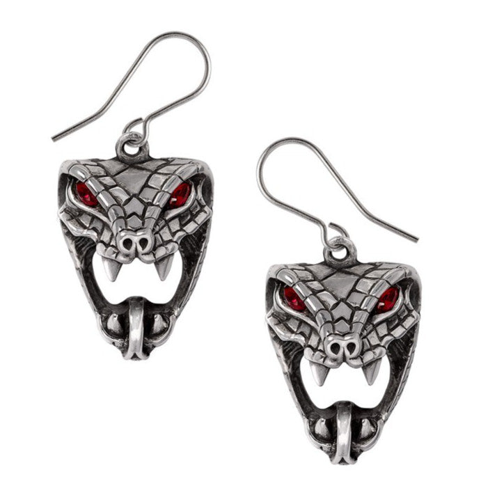 Alchemy Gothic Snake Bite Naeddre Earrings E495