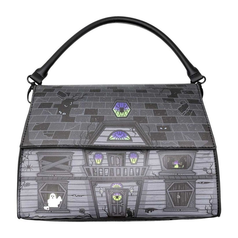Kreepsville 666 Haunted House Doctor's Bag Vegan Purse Magnet Clasp Handle Strap