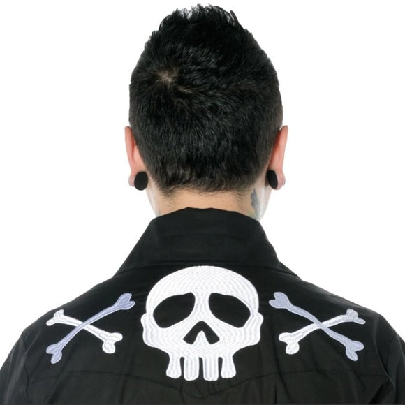 Kreepsville 666 Harlock Skull X Bones Black Western Shirt