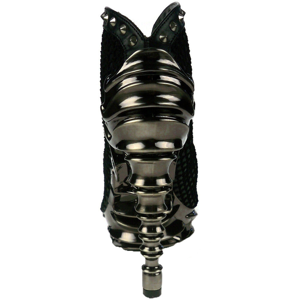 Hades VESPER Black Snake Studded Bootie 5" Chrome Spinal Heel 6-11