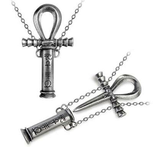 Alchemy Gothic Ankh of the Dead Necklace Hidden Dagger P221