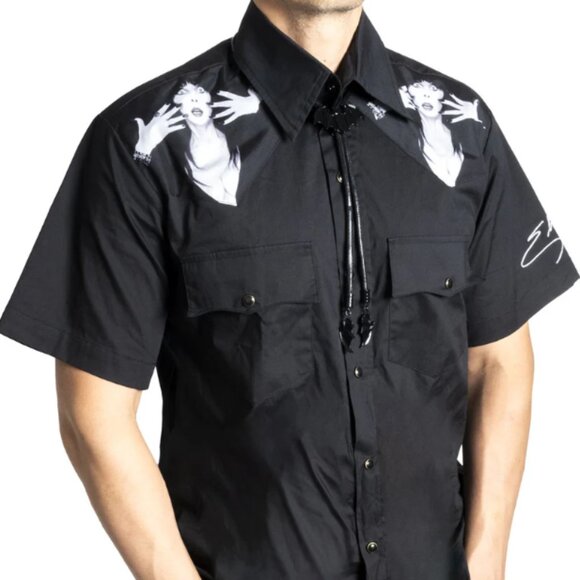 Kreepsville 666 Elvira Classic Logo Black Western Shirt