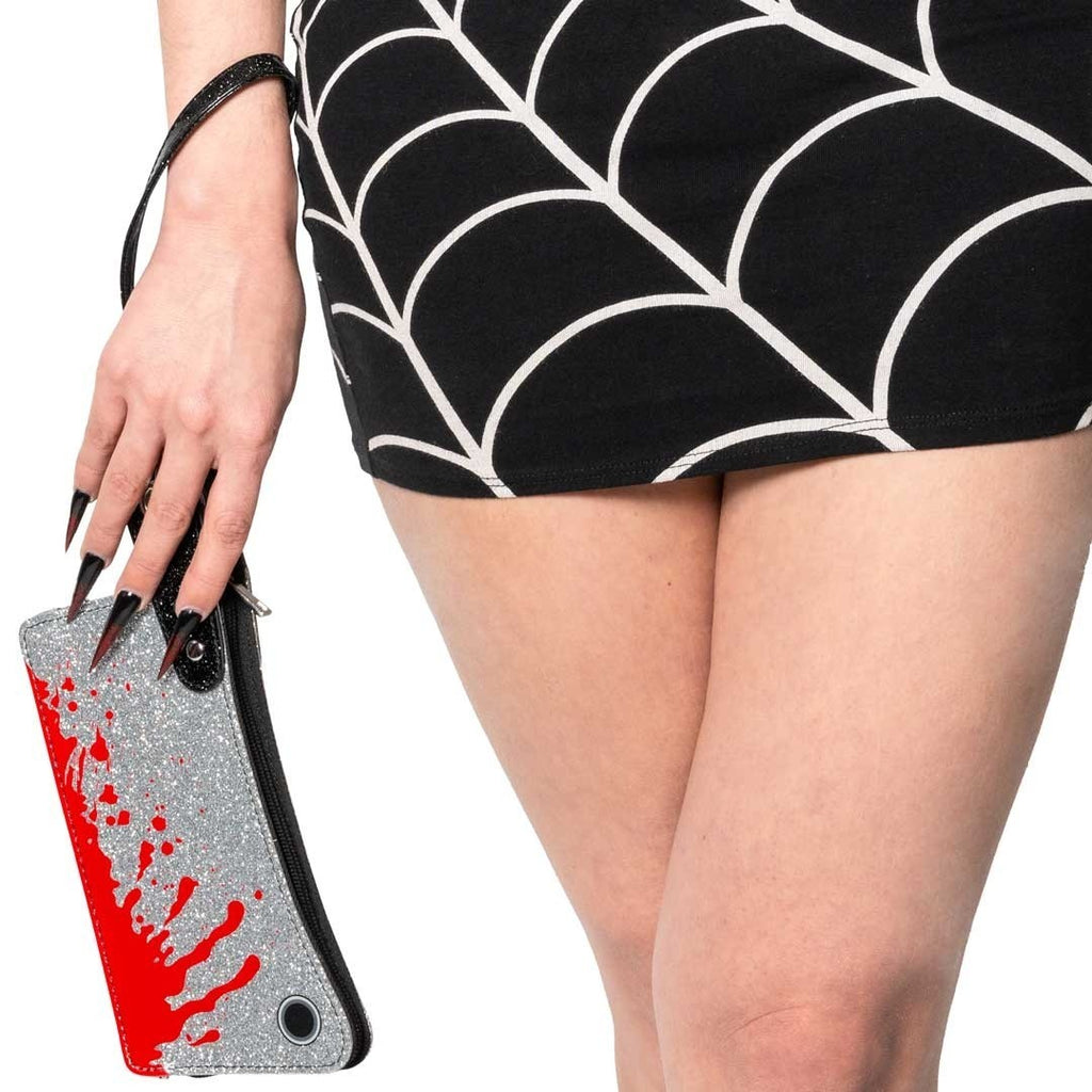 Kreepsville 666 Bloody Glitter Cleaver Clutch Purse Wallet Wristlet