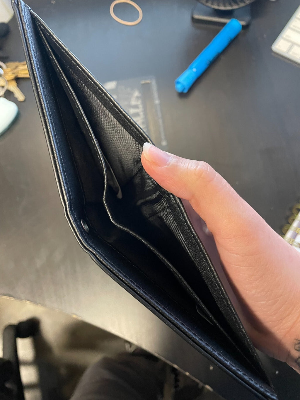 Kreepsville 666 Hail Satan Baphomet Black Bi-Fold Wallet