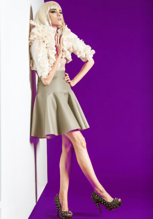 Hades TALON Black Spiked Stud 5" High Spinal Chrome Heels Peep Toe 6-11