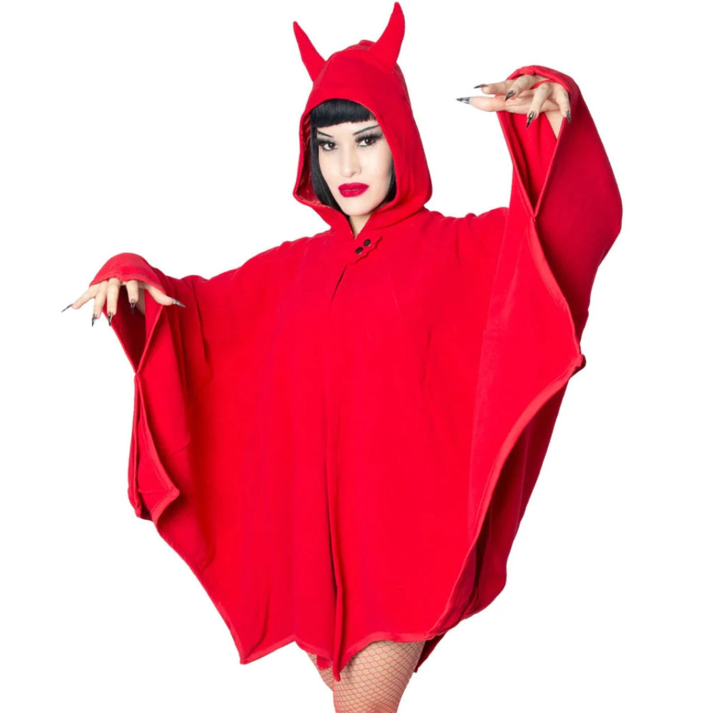 Kreepsville 666 Red Devil Horn Hood Cape Bat Wing
