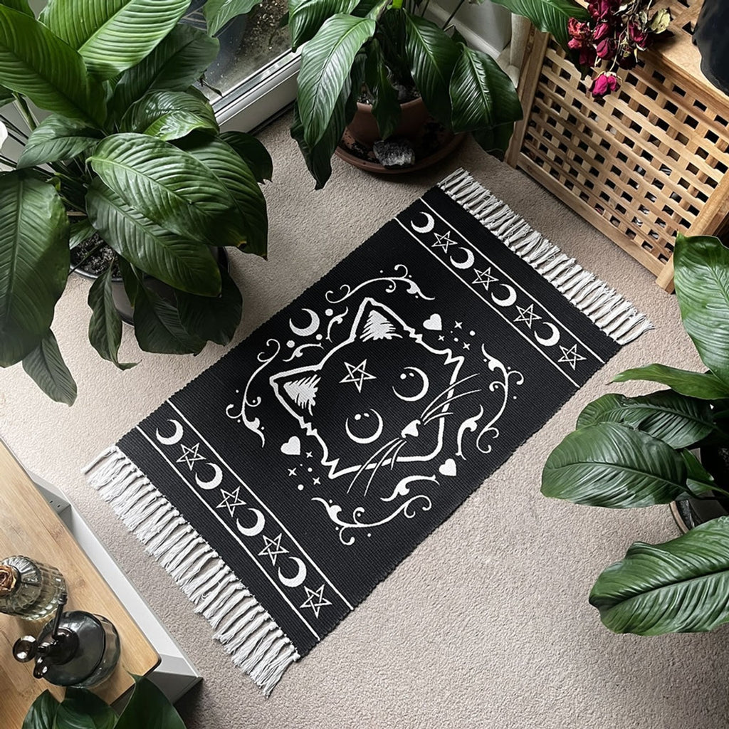 Alchemy Gothic Purrfect Kitty Cat Area Rug 38X20" RUG1