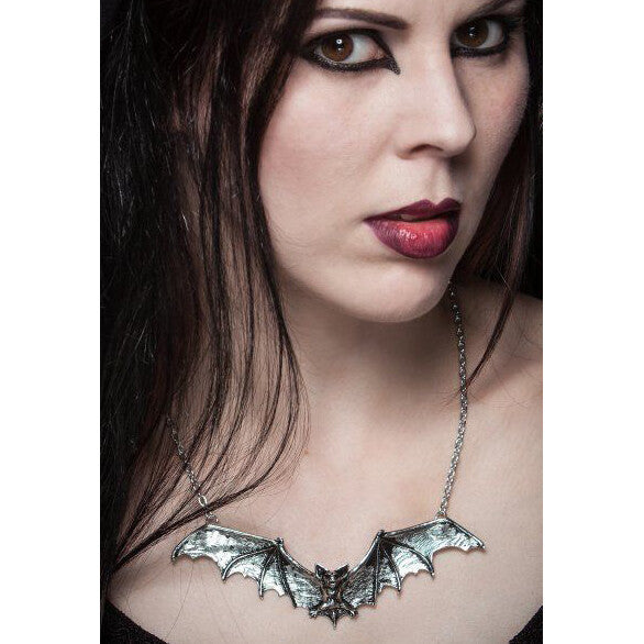 Alchemy Gothic Large Vampire Bat Necklace 5" Pendant P121