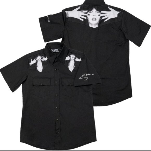 Kreepsville 666 Elvira Classic Logo Black Western Shirt