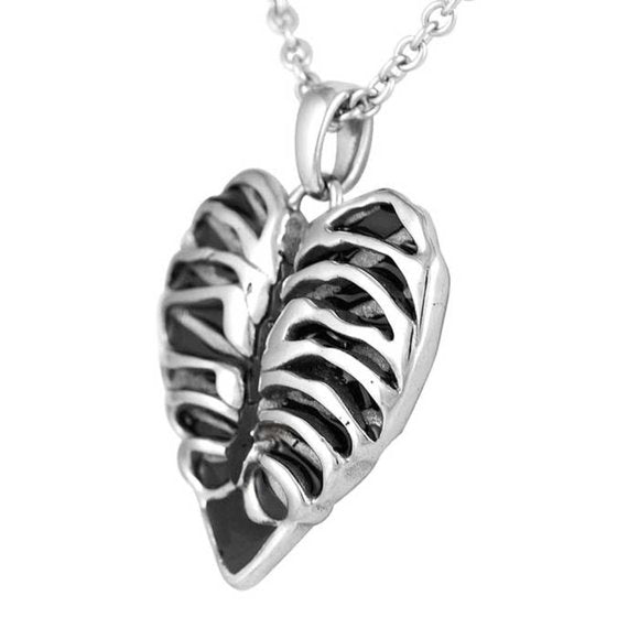 Controse Ribcage Heart Stainless Steel Punk Necklace