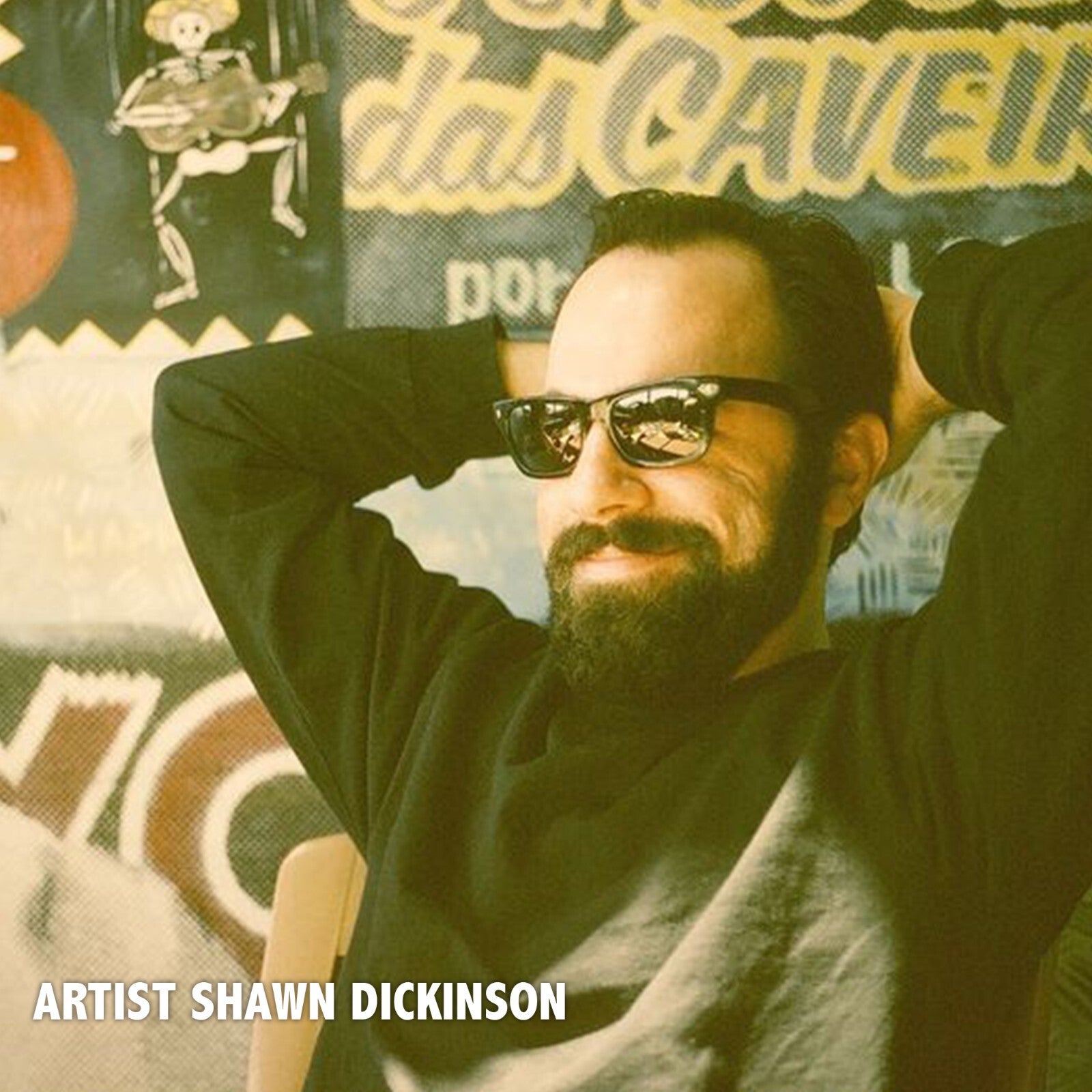 Lowbrow Art Happy Recluse Skeleton Black Tee