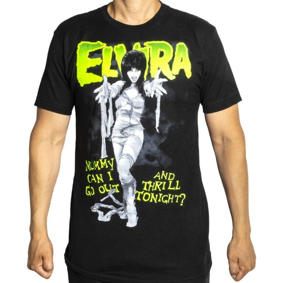 Kreepsville 666 Elvira Mummy Thrill Tonight Black Tee