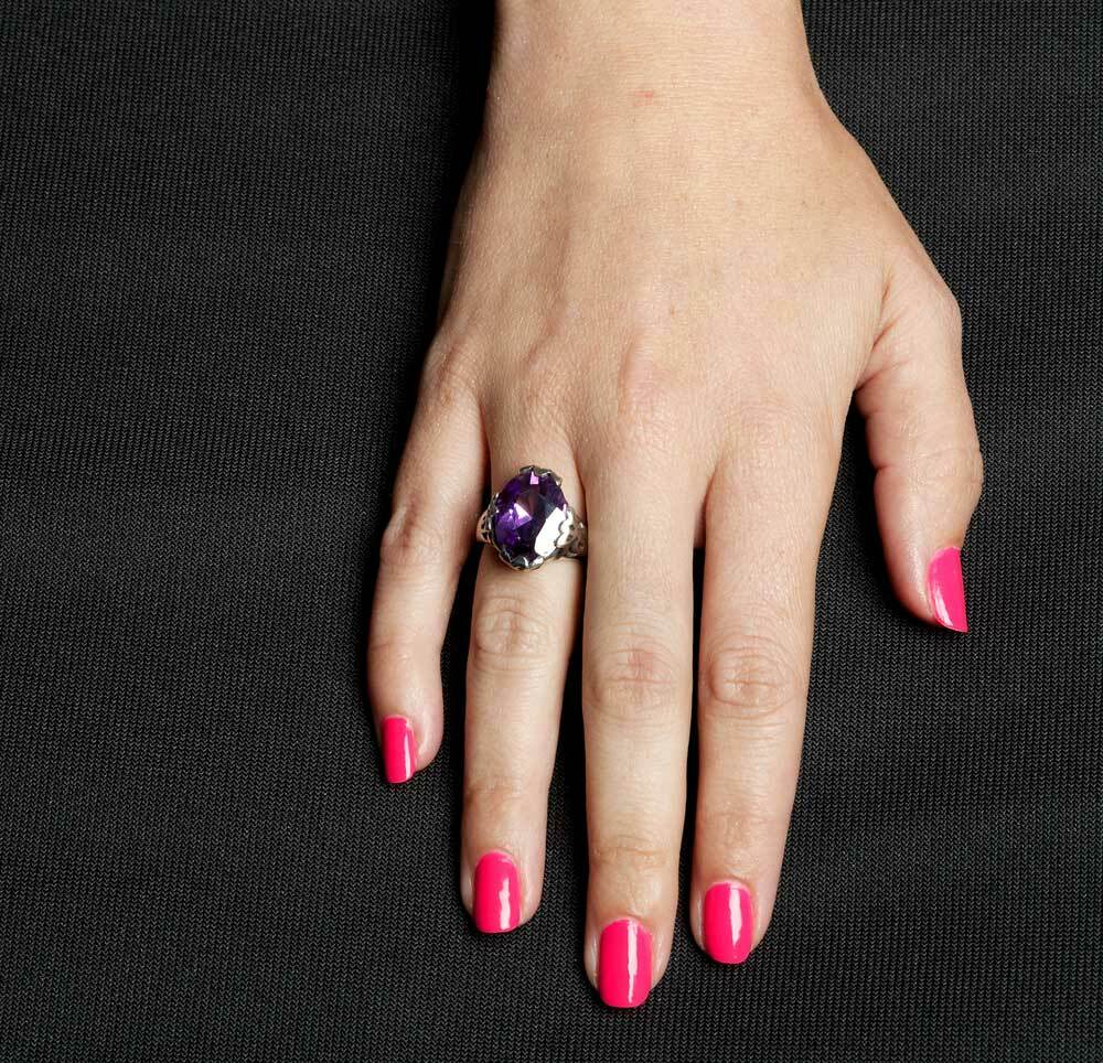 Femme Metale My Lady Sterling Silver Purple CZ Ring