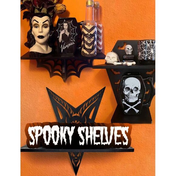 Kreepsville 666 Baphomet Shelf Black Mini Wall Wooden Shelving Kit