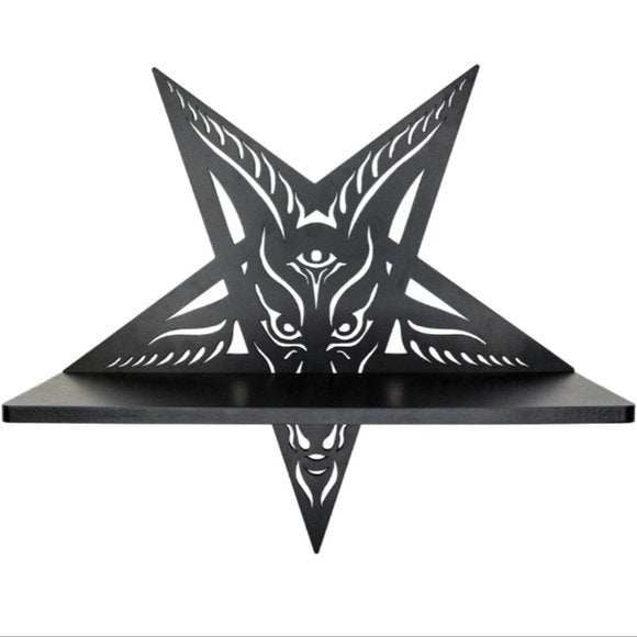 Kreepsville 666 Baphomet Shelf Black Mini Wall Wooden Shelving Kit