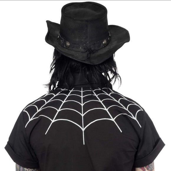Kreepsville 666 Spiderweb Black Western Shirt