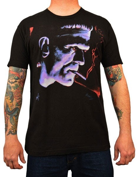Lowbrow Art Franky Smoking Frankenstein Tee