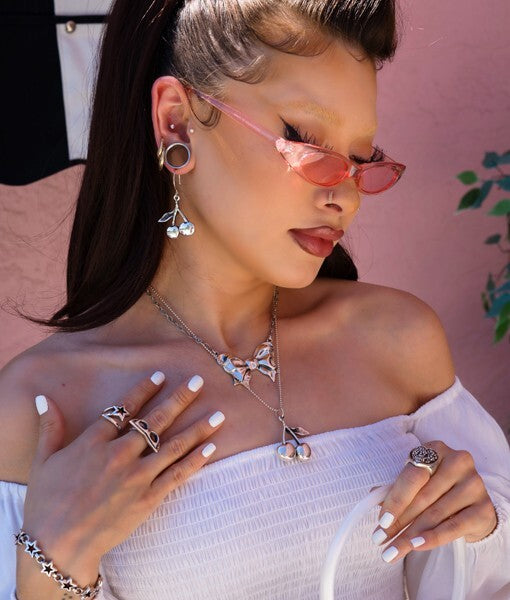 Femme Metale Sweet Cherries Sterling Silver Pendant