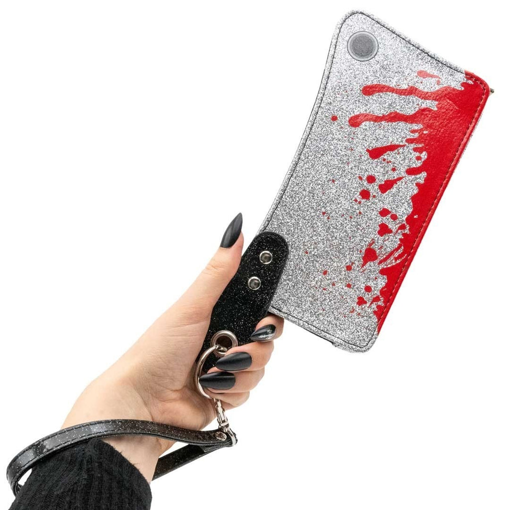 Kreepsville 666 Bloody Glitter Cleaver Clutch Purse Wallet Wristlet