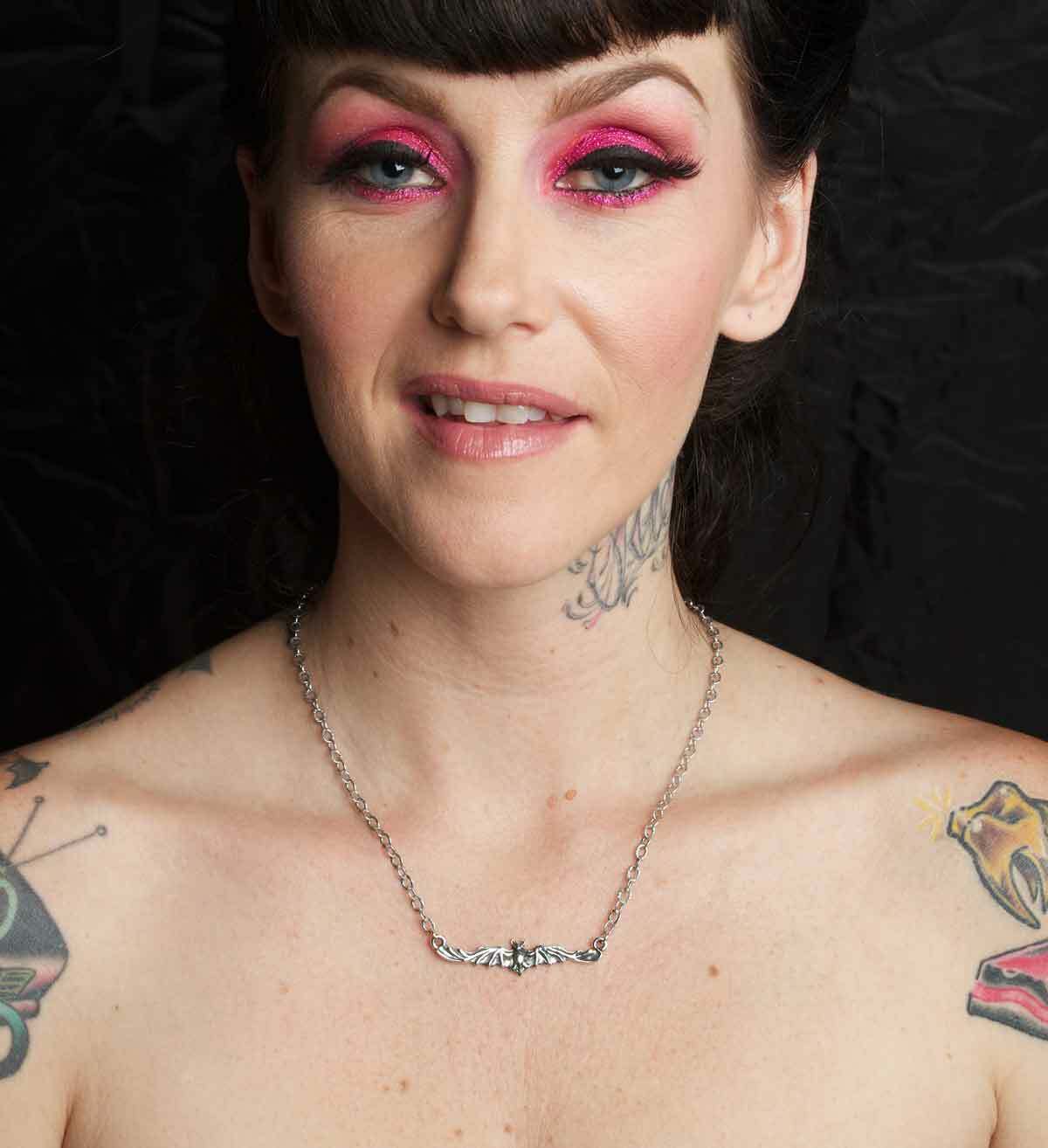 Femme Metale Petite Bat Hand Crafted Sterling Silver Necklace