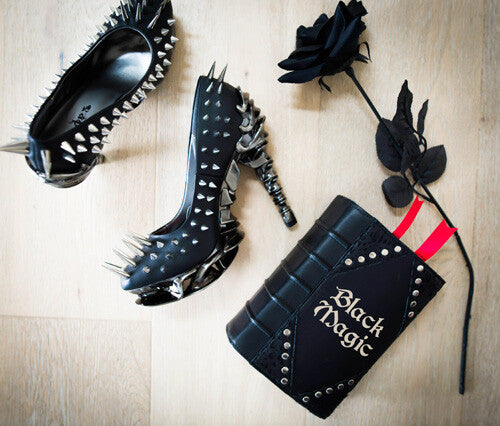 Hades ZETTA Spiked Black Pumps Spikes High Molded Heels 6-11