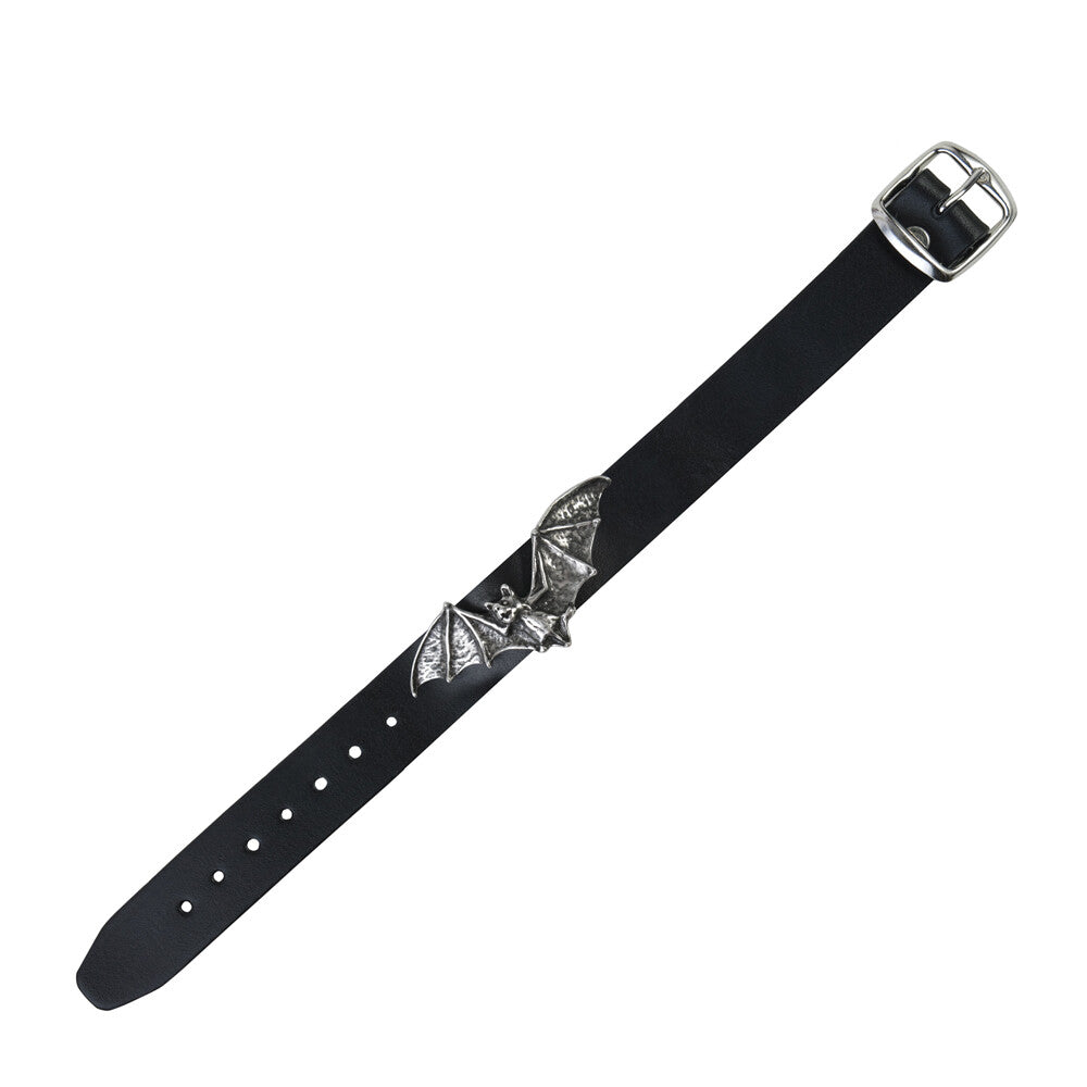 Alchemy Gothic Desmodus Bat Black Leather Wrist Strap A111