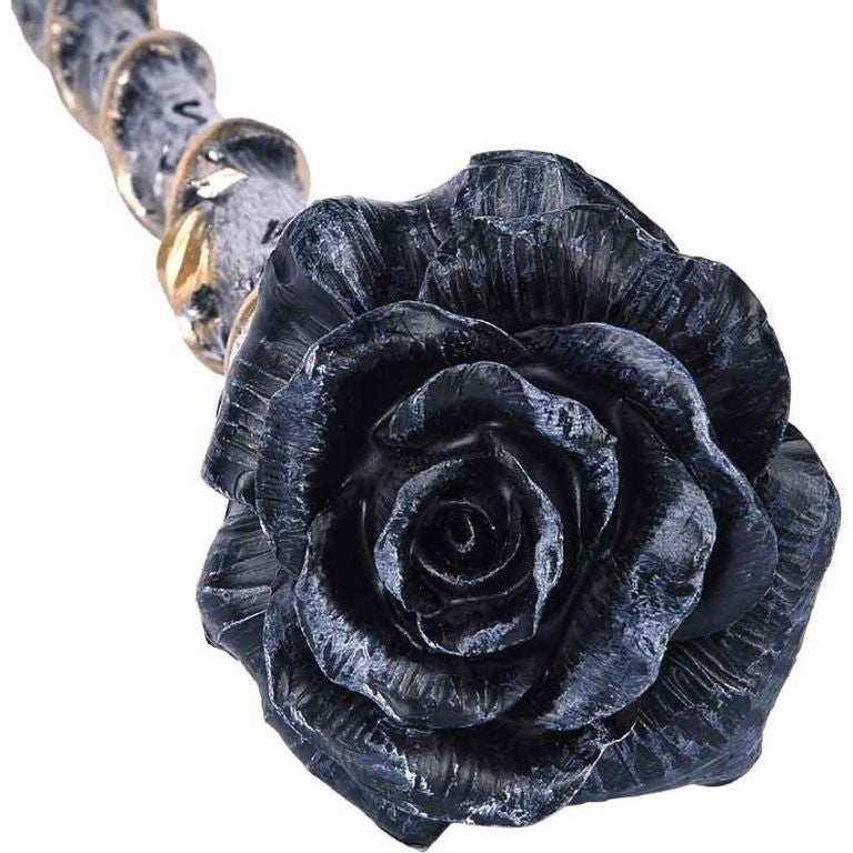 Alchemy Gothic Black Resin Rose Wand 11" Long Wiccan V69