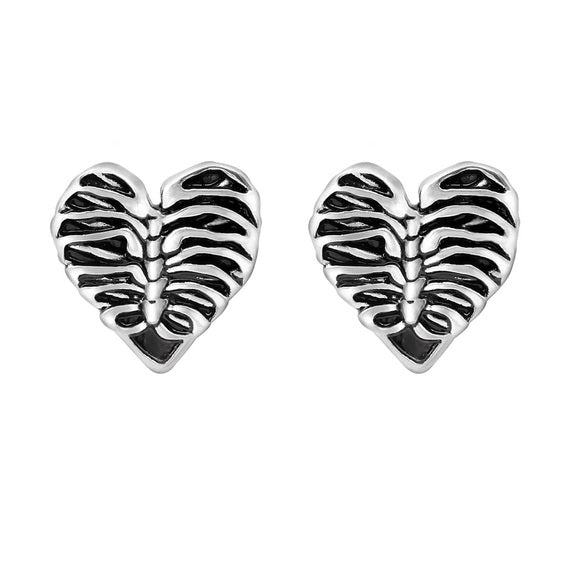Controse Heart Rib Cage Earrings Stainless Steel