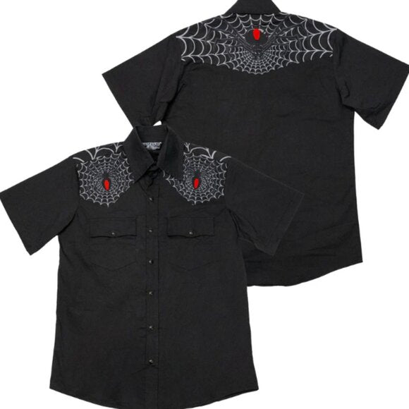 Kreepsville 666 Black Widow White Web Western Shirt