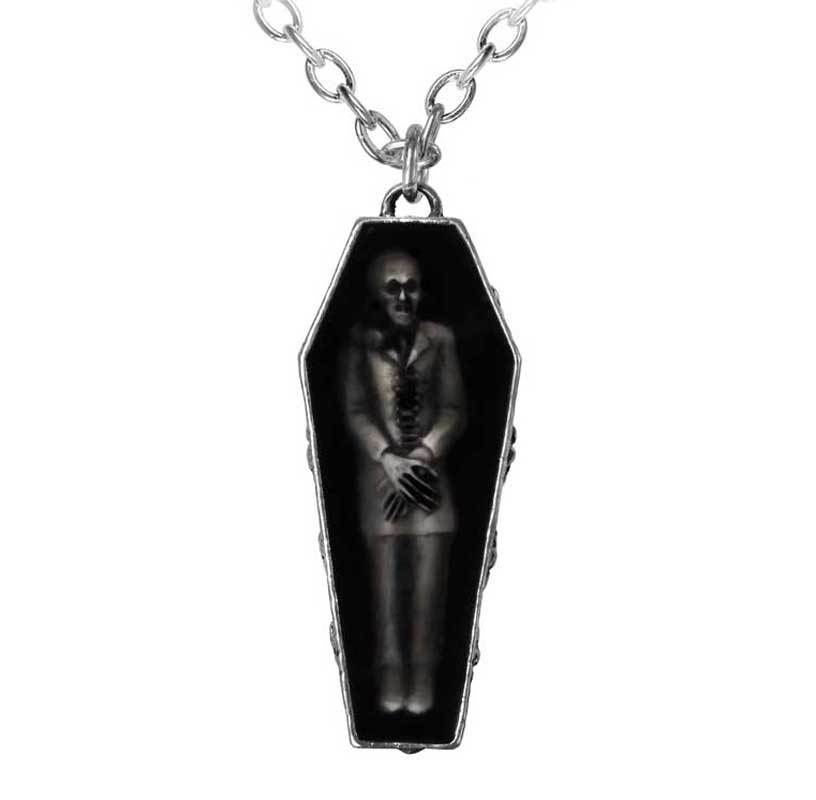 Alchemy Gothic Nosferatu's Rest Vampire Coffin Pendant P183