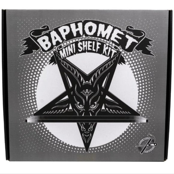 Kreepsville 666 Baphomet Shelf Black Mini Wall Wooden Shelving Kit