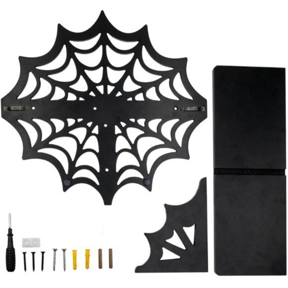 Kreepsville 666 Spiderweb Shelf Black Mini Wall Wooden Shelving Kit