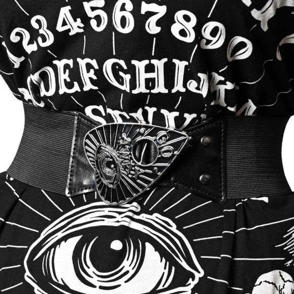 Kreepsville 666 Silver Ouija Planchette Buckle Elastic Waist Belt