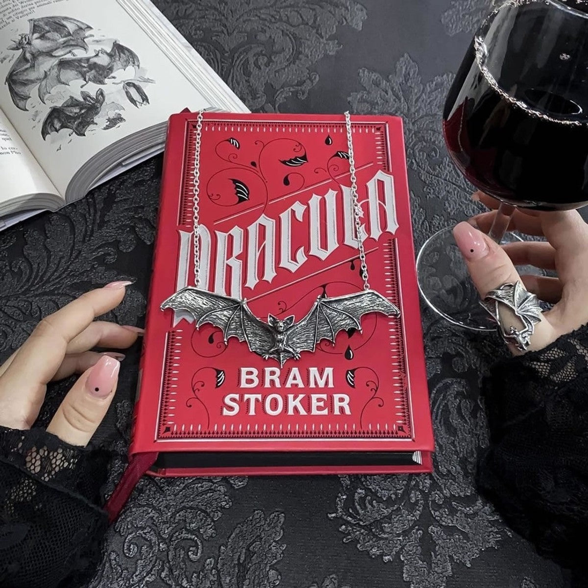 Alchemy Gothic Large Vampire Bat Necklace 5" Pendant P121