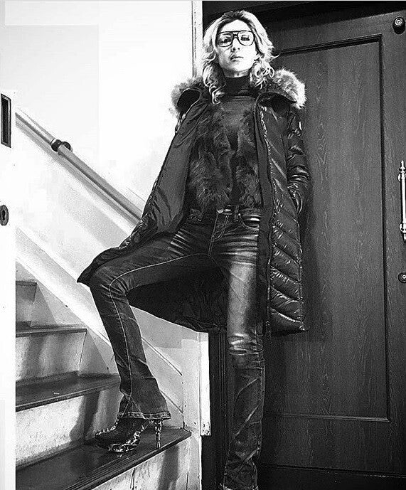 Hades VESPER Black Snake Studded Bootie 5" Chrome Spinal Heel 6-11