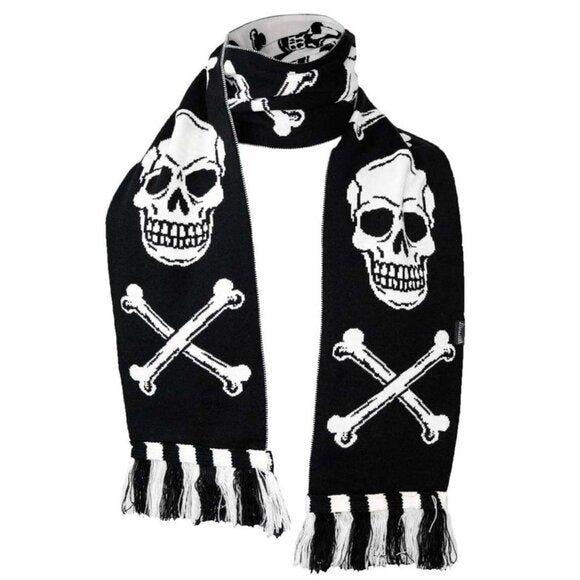 Kreepsville 666 Soft 63" Long Winter Scarf Skull & Crossbones