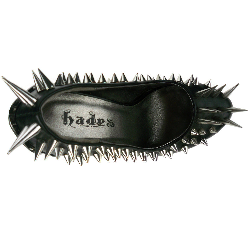 Hades ZETTA Spiked Black Pumps Spikes High Molded Heels 6-11