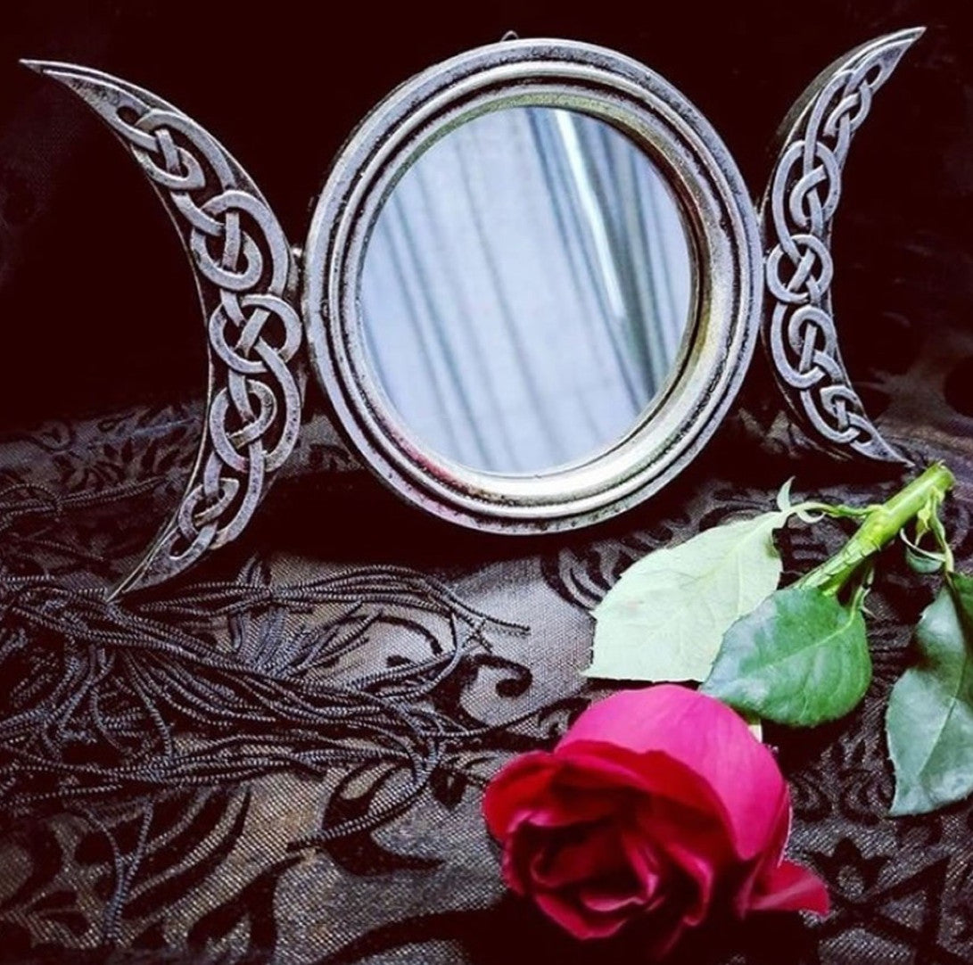 Alchemy Gothic Celtic Triple Moon Mirror V87