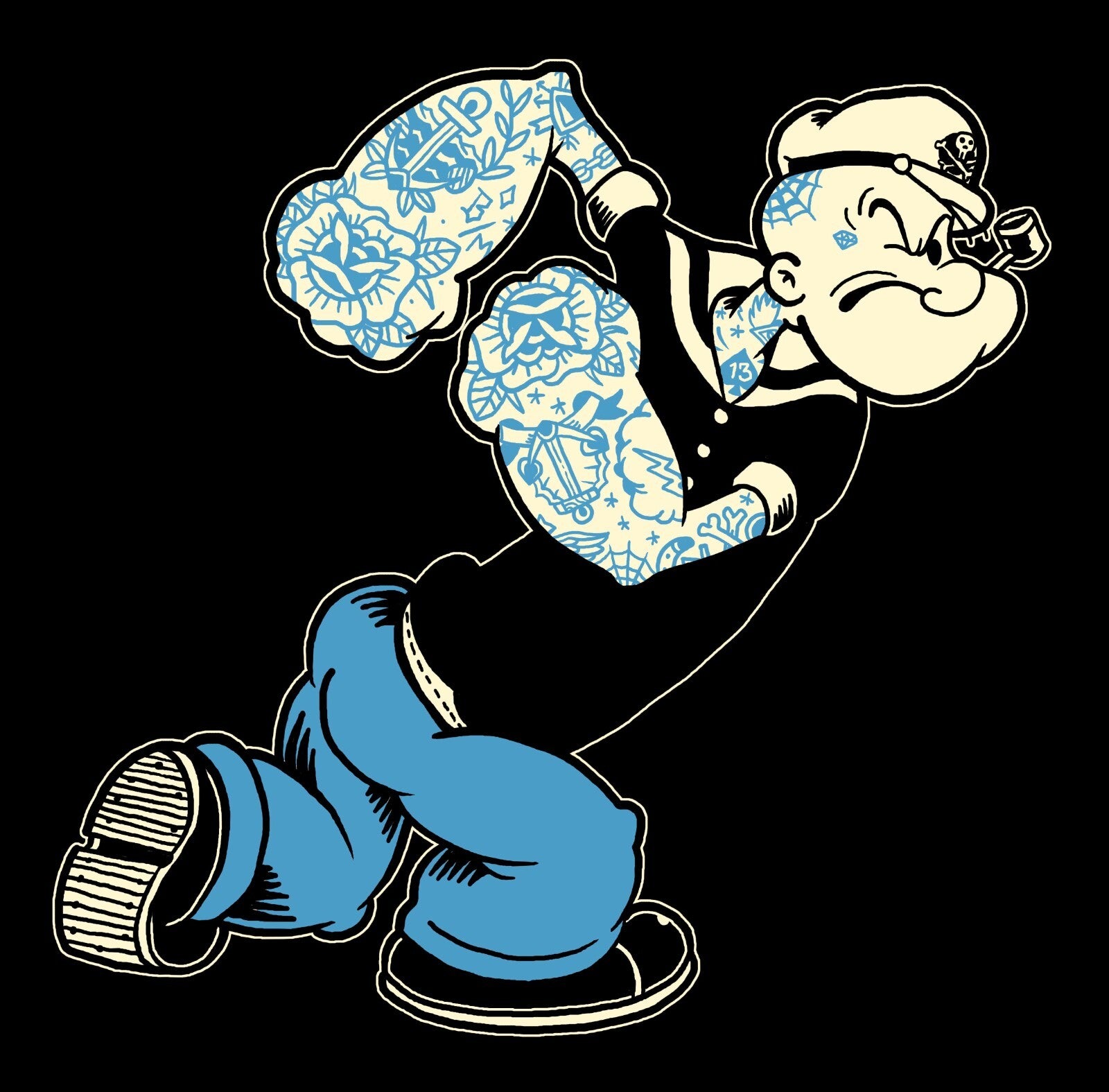 Lowbrow Art Sailor Man Tattooed Popeye Tee