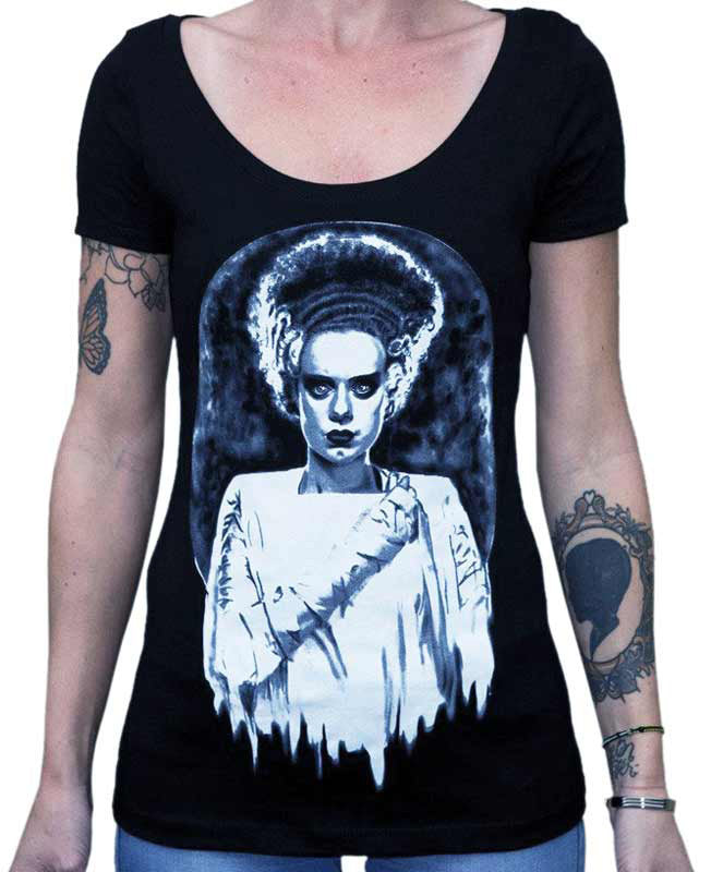 Lowbrow Art Monsters Bride Black Tee