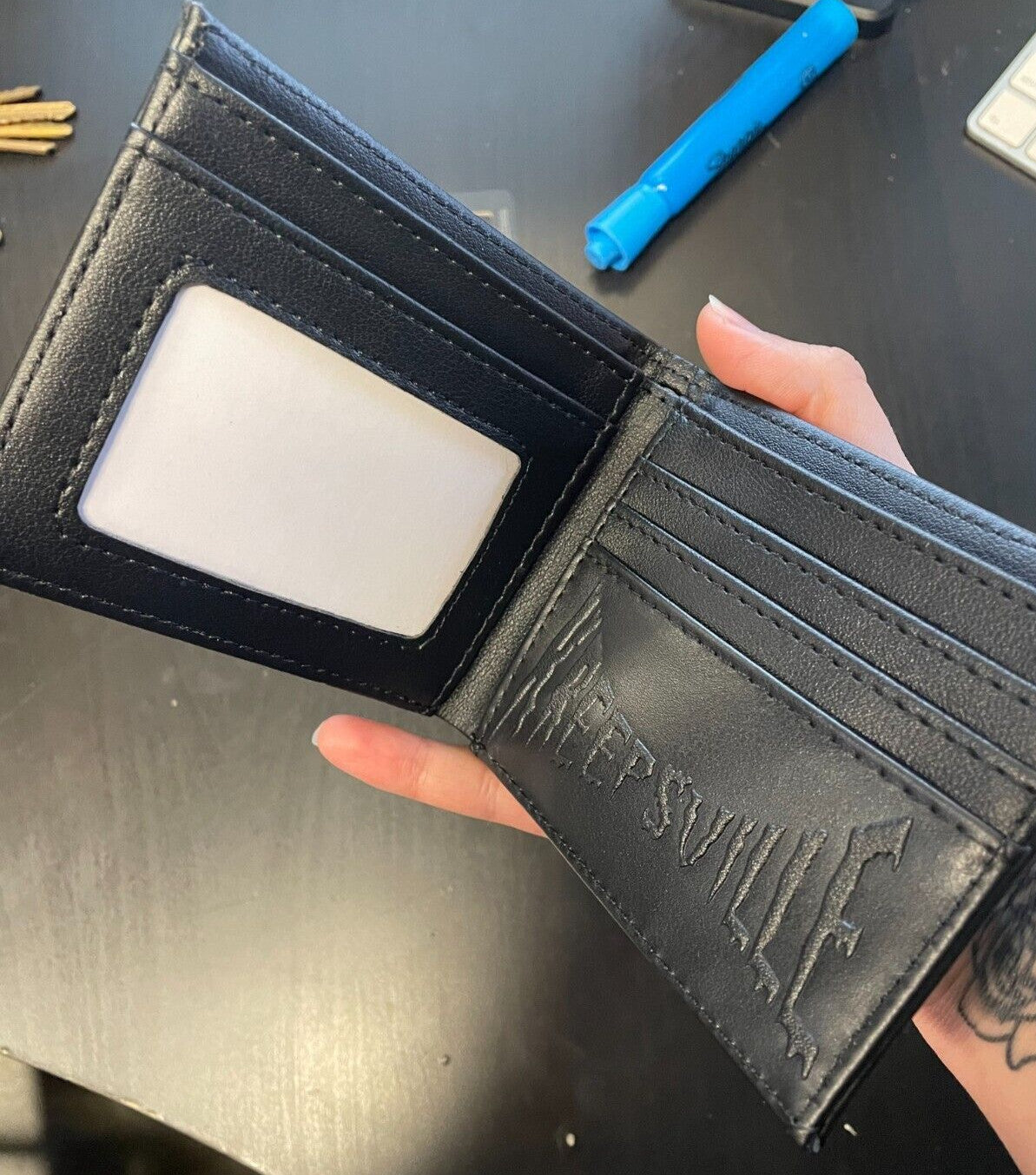 Kreepsville 666 Hail Satan Baphomet Black Bi-Fold Wallet