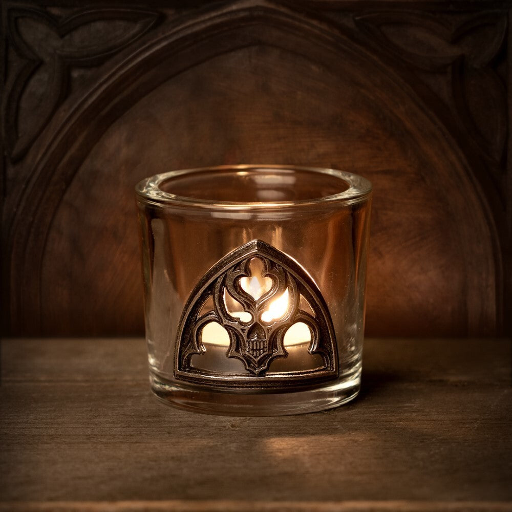 Alchemy Gothic Thick Glass Tea Light Candle Holder CS21