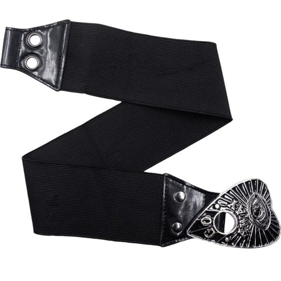 Kreepsville 666 Silver Ouija Planchette Buckle Elastic Waist Belt