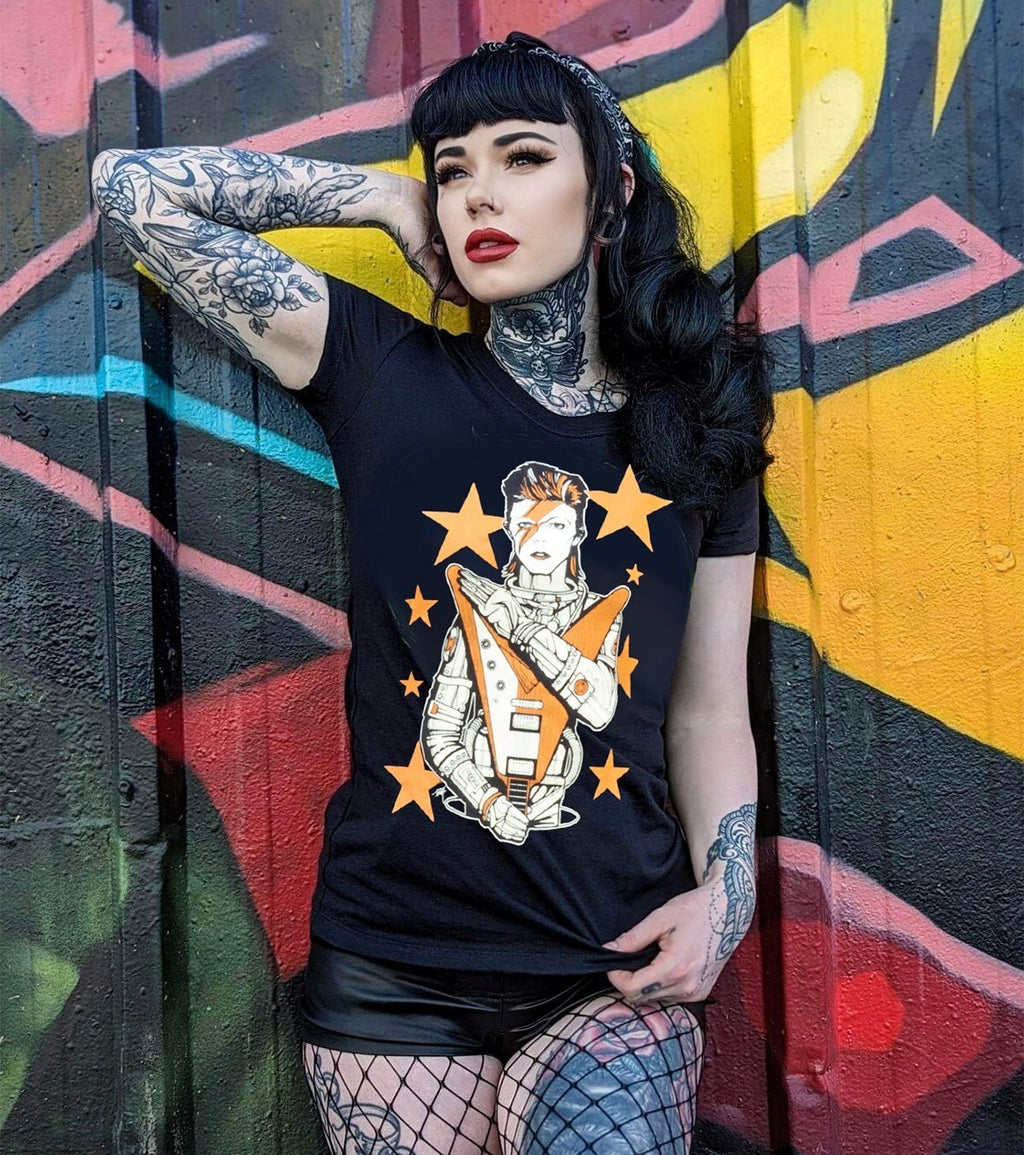 Lowbrow Art Star Man V-neck Bowie Tee