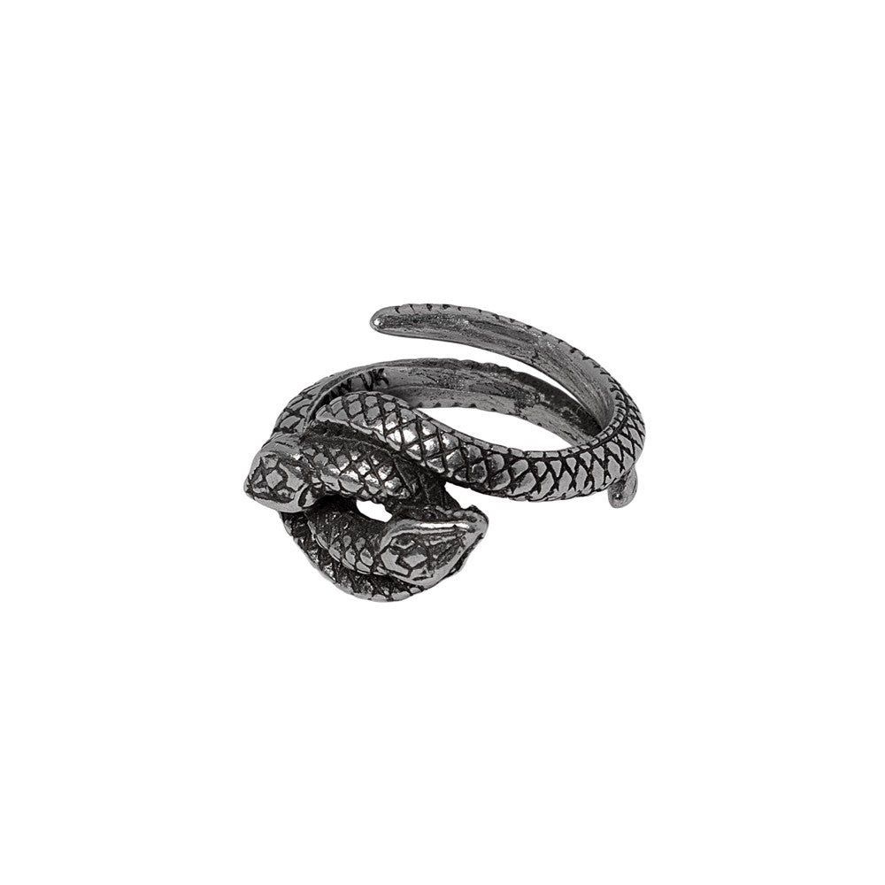 Alchemy Gothic Consprimus Ring Double Snakes Goth Punk Biker Unisex Pewter R259