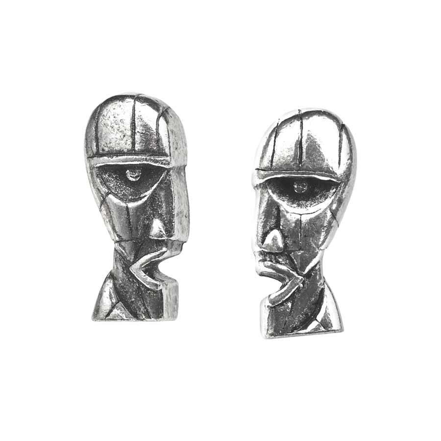 Alchemy Gothic Pink Floyd Division Bell Heads Earrings PE9