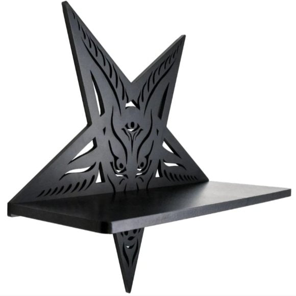 Kreepsville 666 Baphomet Shelf Black Mini Wall Wooden Shelving Kit