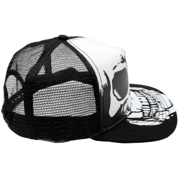 Kreepsville 666 Big White Skull Black Trucker Hat